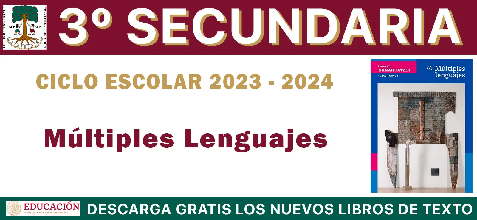 Múltiples Lenguajes 3º de Secundaria SEP 2023 2024