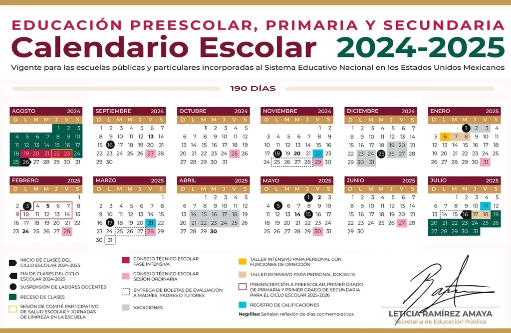 Calendario Escolar 2024-2025 SEP | Sitio Oficial librosep.org