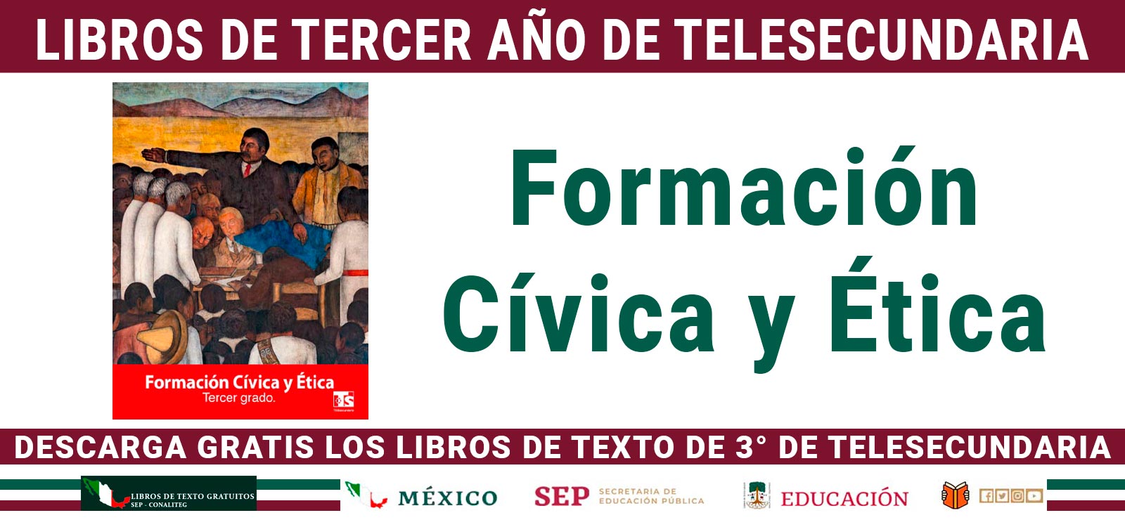 Formación Cívica y Ética 3º de Telesecundaria (SEP/CONALITEG 2026)