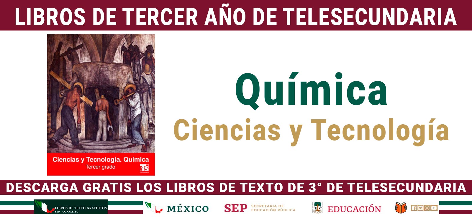 Química. Ciencia y Tecnología 3º de Telesecundaria (SEP/CONALITEG 2026)